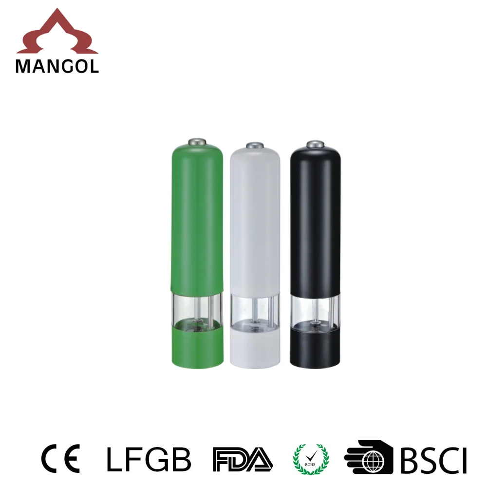 Battery Electric Operated Spice Adjustable Electric Salt and Pepper Mill in Colors