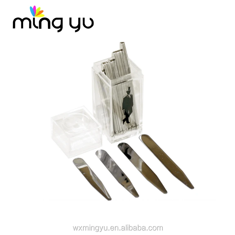 24pcs/box 4 sizes mixed metal collar stays