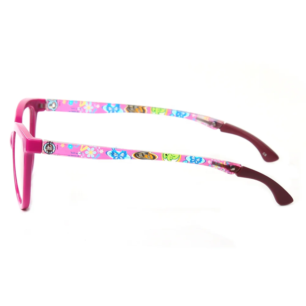 Kids Eyeglasses Flower Animal Printed Rose Red Tr90 Spectacle Frames For Girls Boy