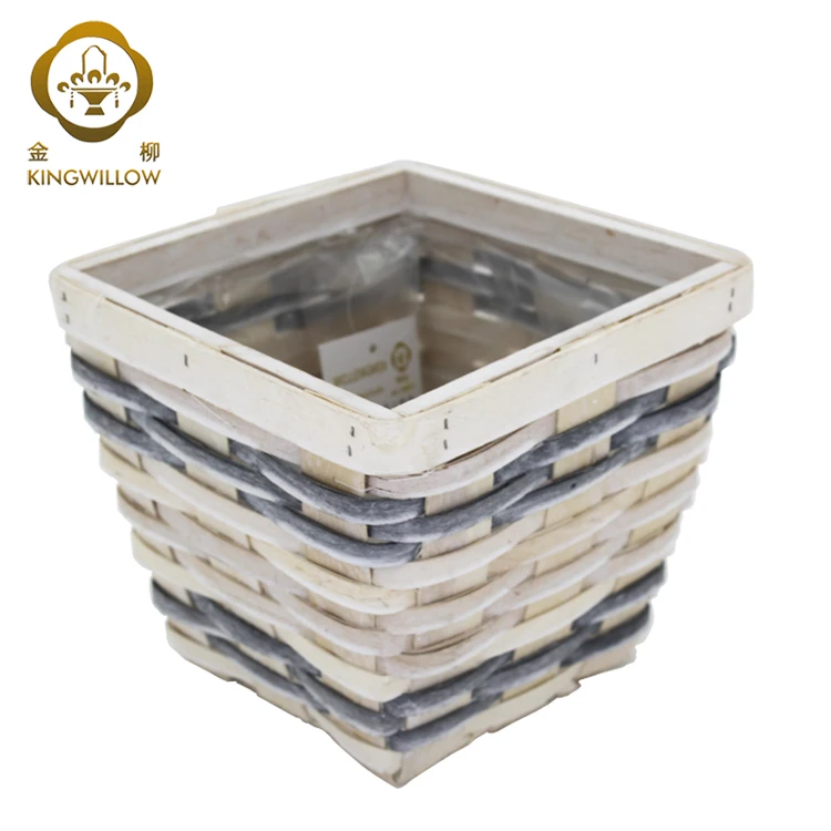 China suppliers small woodchip flower pot wooden flower planter