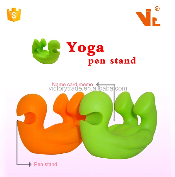V-PH1315 Promotion gift creative yoga shape pen stand with memo holder