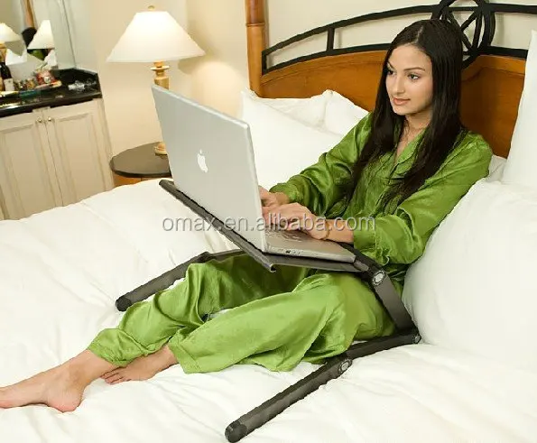 OMAX Adjustable laptop cooling desk with cooling fan standing, laptop swivel table