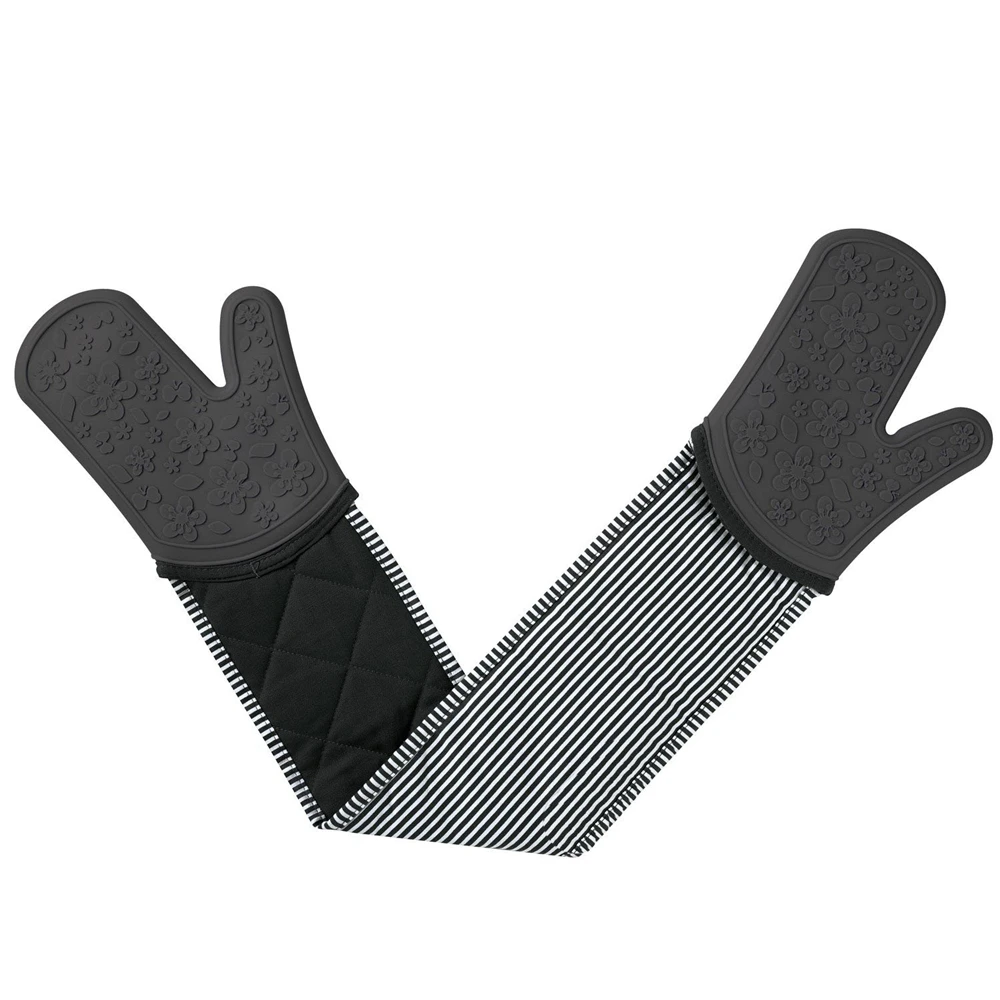 Double Silicone Printing Heat-proof Cotton Cooking Oven Mitt