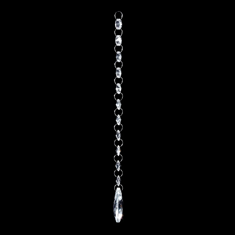 Ceremony wedding crystal octagon bead chain chandelier trimmings clear garland strand