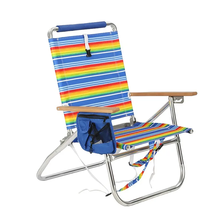 Outdoor Lounge Aluminum Beach Chair Portable Folding Camping Chair Backpack
