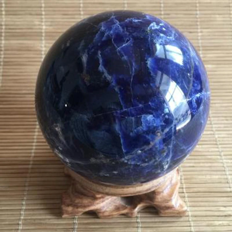 Natural quartz sphere healing blue-veins stone  ball Rock stone sphere