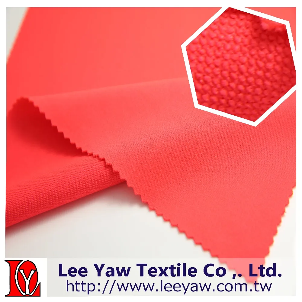 100% polyester interlock pique fabric with mechanical 4 way stretch wicking fabric
