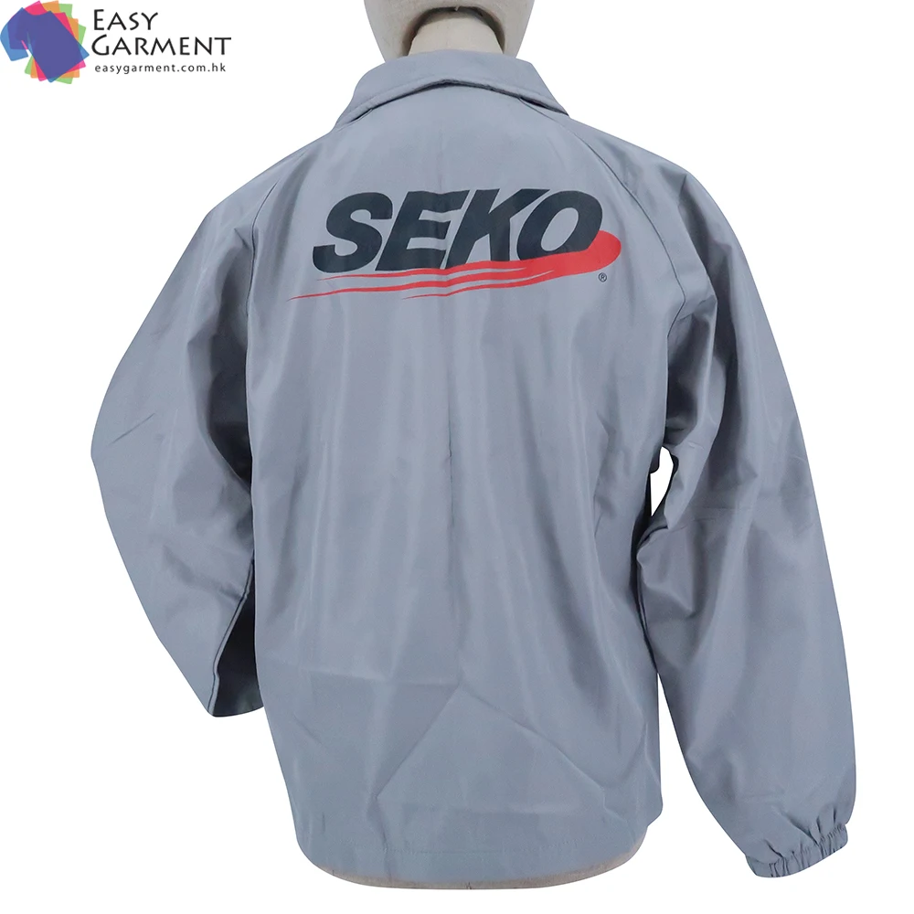 wholesale garments embroidery logo nylon sliver funnel heated jacket for dancing