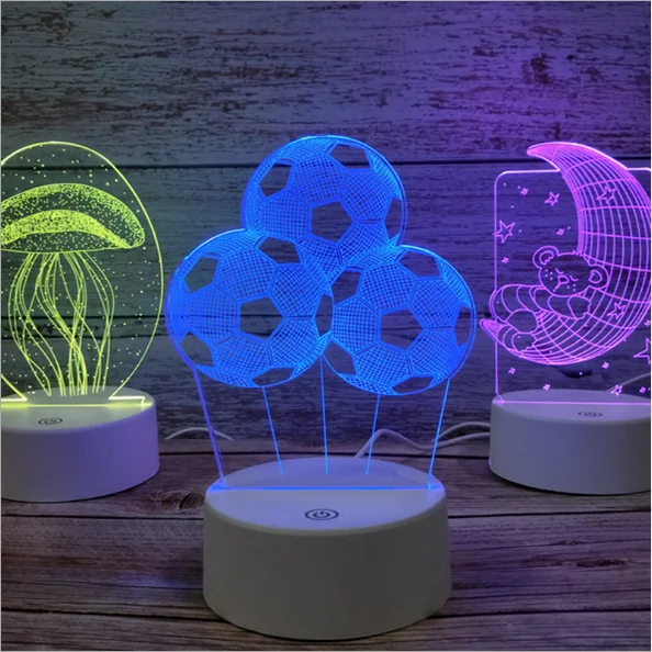 Night Club LED Tube Music, 3D Animation Laser Light, Football Shape Children Light