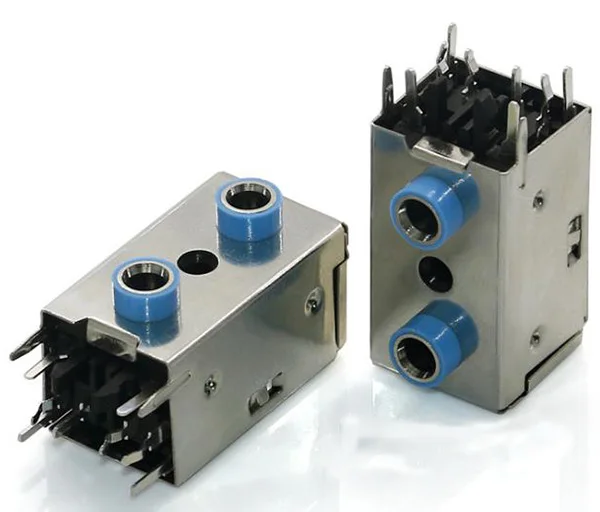 Двухпортовый аудио одноканальный двухканальный разъем с 2 отверстиями полностью латунный высокотемпературный разъем с разъемом для наушников 3,5 мм