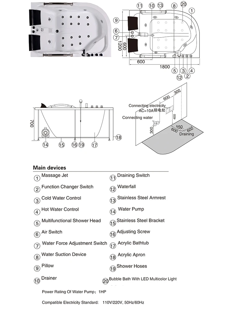 Роскошная горячая Распродажа Массажная маленькая ванна струйная Ванна