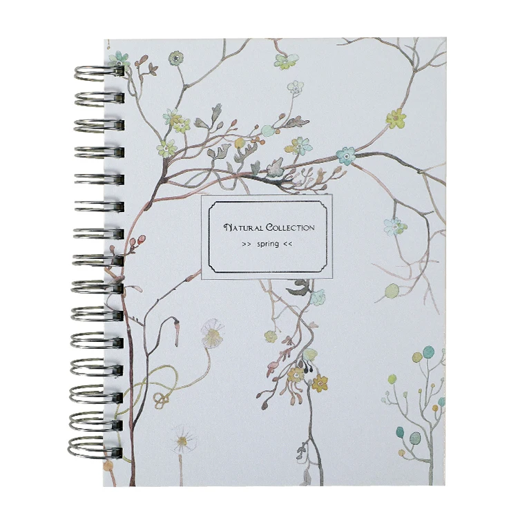 Top Quality  Promotional Printing Factory Classic Premium 120 Pages Double Wire  Paper cover Spirala Notebook