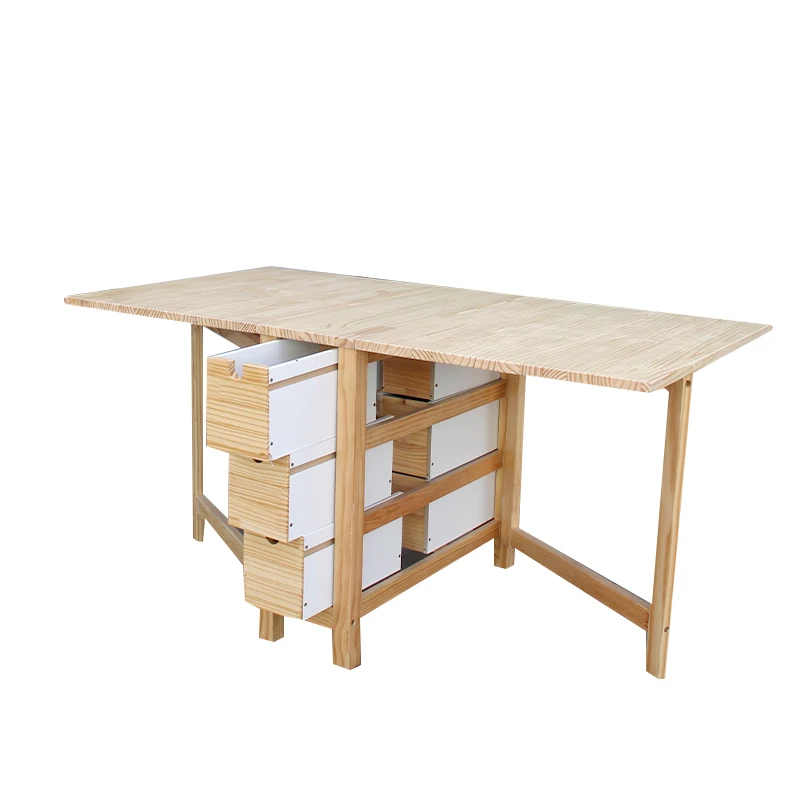 Save space home furniture natural solid wooden slab dining tables