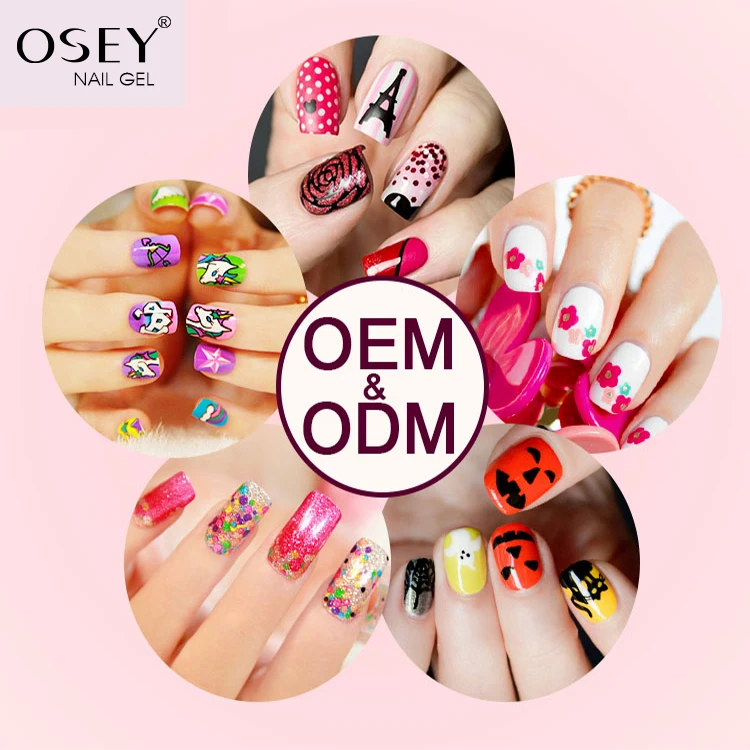 OSEY Цветной Гель-лак для ногтей оптом OEM для пустой стеклянной бутылки для лака для ногтей