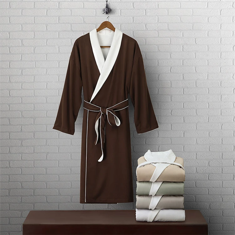 New Salon Kimono Robes Longue Kimono Bamboo Organic Luxury Night Gown Bathrobe With Belt