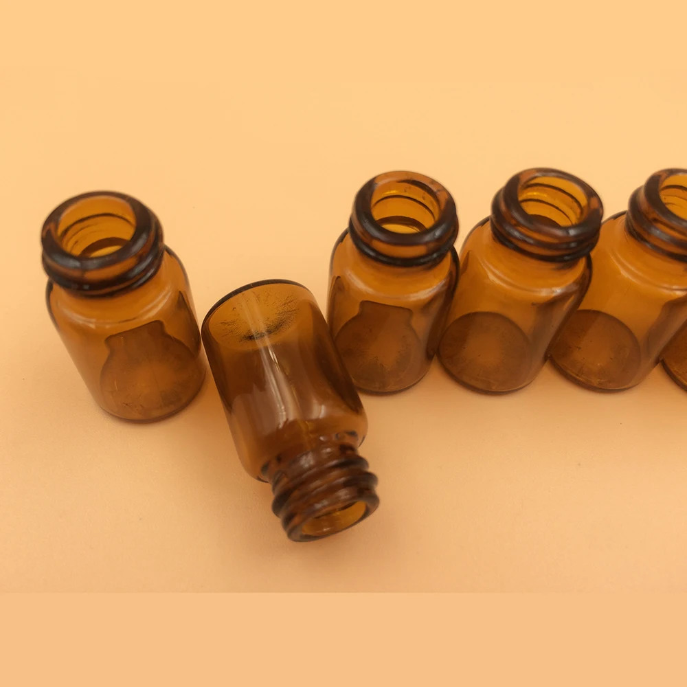 Whole sale 1ml/2ml/3ml Amber/Brown vial test sample bottle with black screw cap and insert