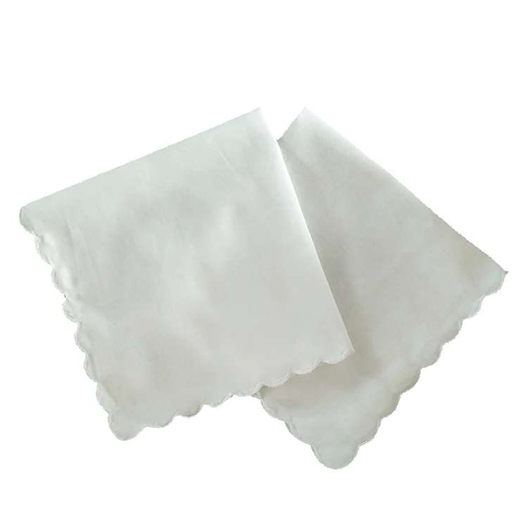 Low MOQ Custom Design Blank Ladies White Nice Handkerchiefs