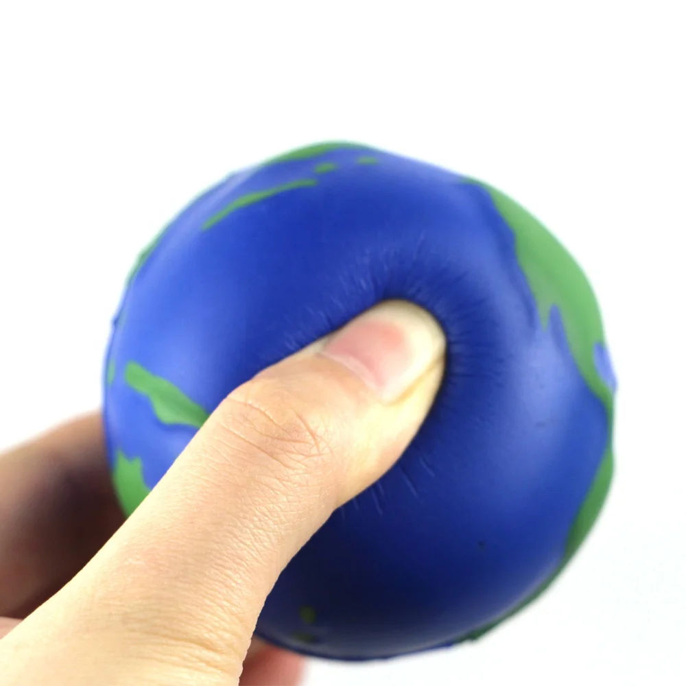 Hot selling PU earth globe stress relief toys custom logo PU foam ball