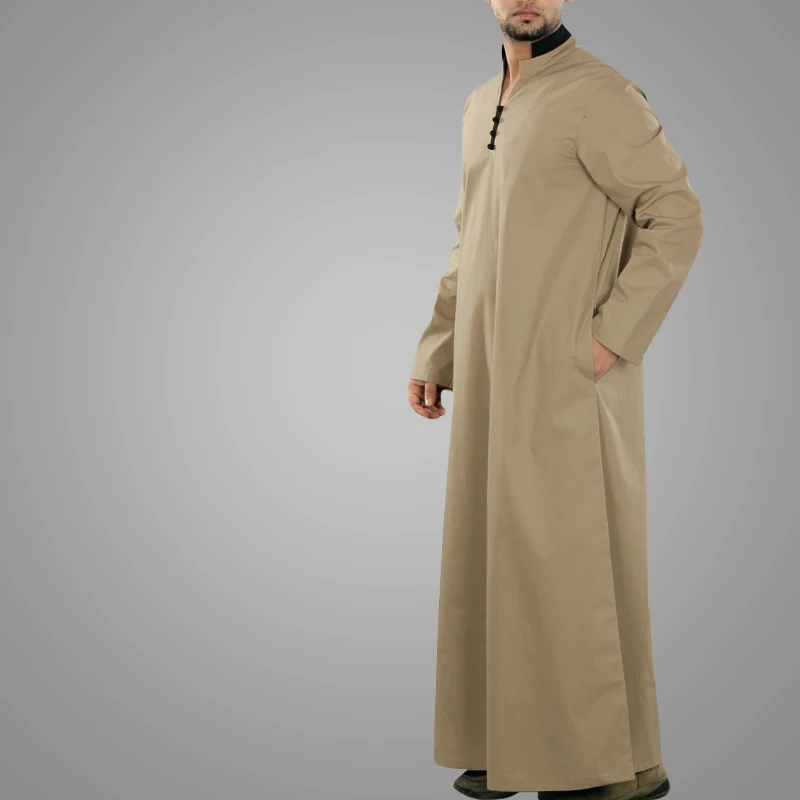 Hot Sell Men Muslim Thobe Turkey Style Islamic Clothing  Simple Kaftan Kimono Arab Male Abaya Dolman Jilbab  Arabic Jubba