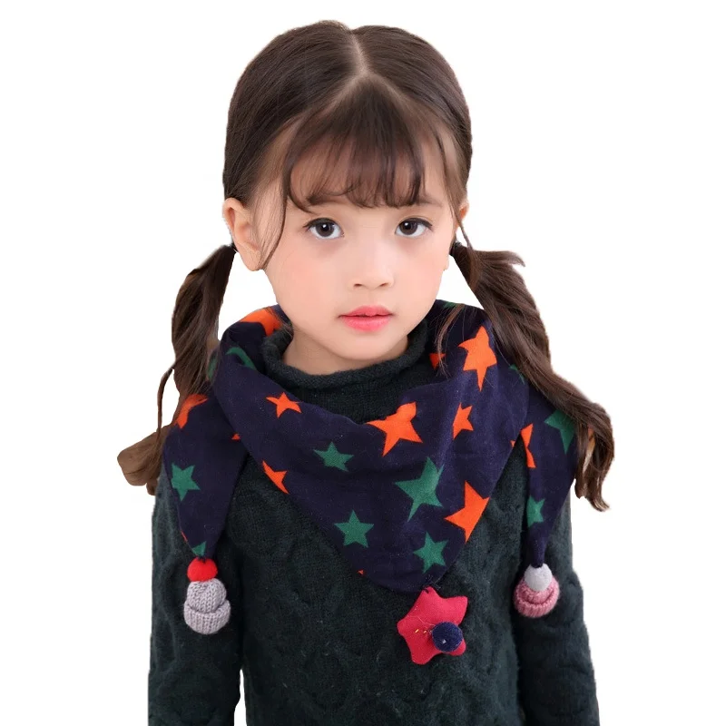 Fashion Lovely Children Designer Cotton Linen Print Scarves Scarf
