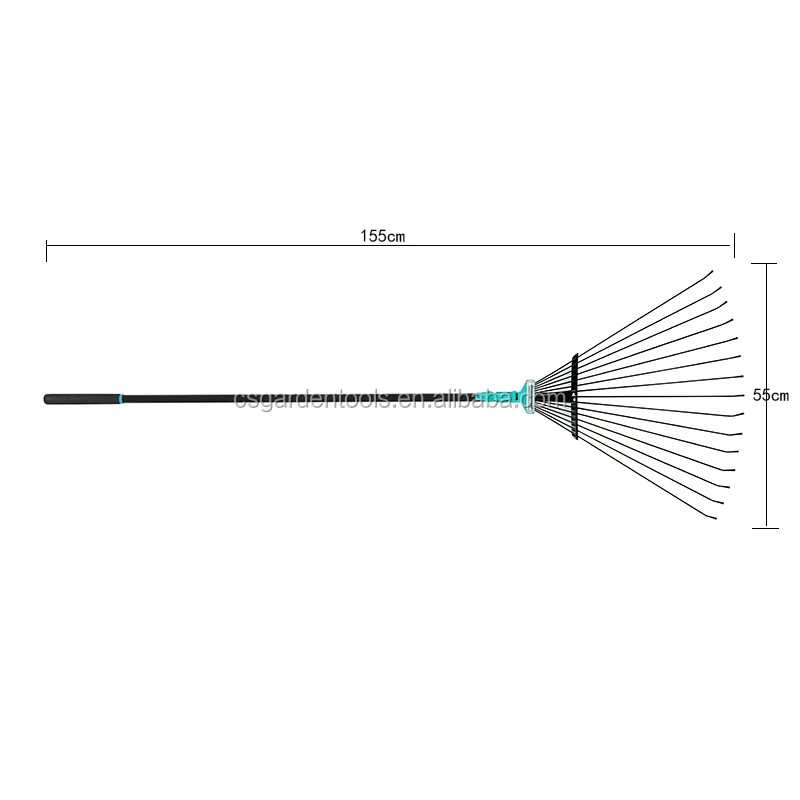 
15 teeth 45# steel leaf grabber concrete short handle rake 