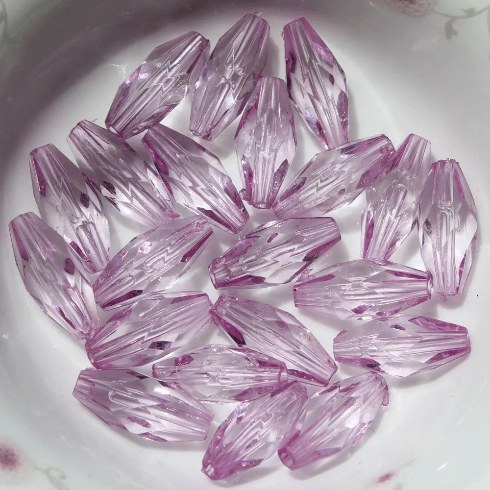 Wholesale 6*11mm Double Cone Acrylic Transparent Faceted Long Bicone  Spacer Beads for Jewelry Making