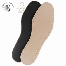 Wholesale pig skin genuine leather latex material comfortable sweat absorb flat shoe insoles for men ski boot insole all season