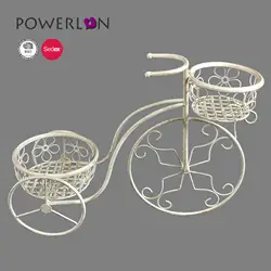 Metal Iron 2-Pots Bicycle Garden Home  Plant Stand Flower Basket Flower Pot Stand