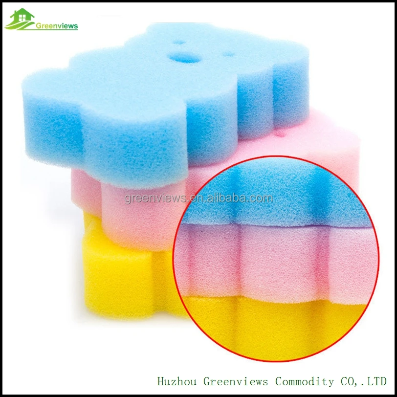 
China supplier cartoon bear shaped kids sponge body shower cleaning bath sponge wholesale 