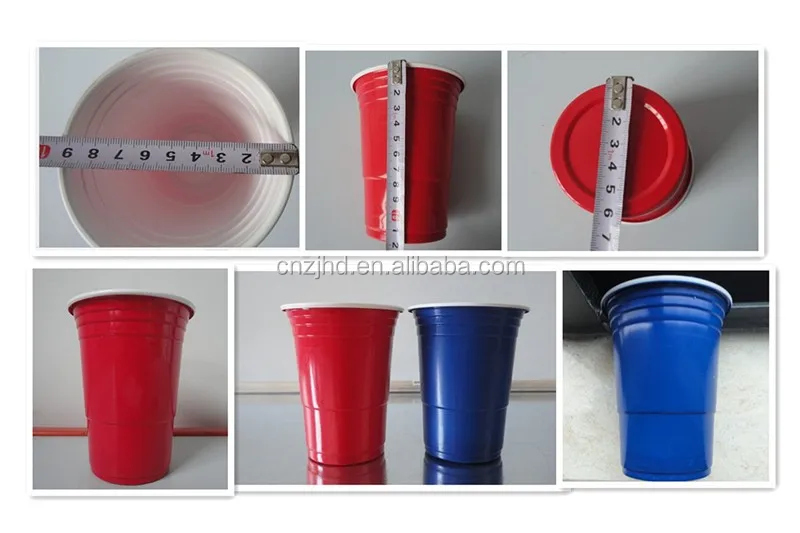 HD-480 PP Disposable Plastic 480ml Red/White Cups