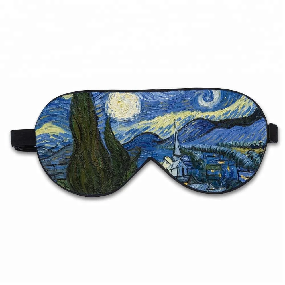 Factory wholesale  multi colors in stock printing design custom packaging silk sleep mask 16 momme silk eye mask