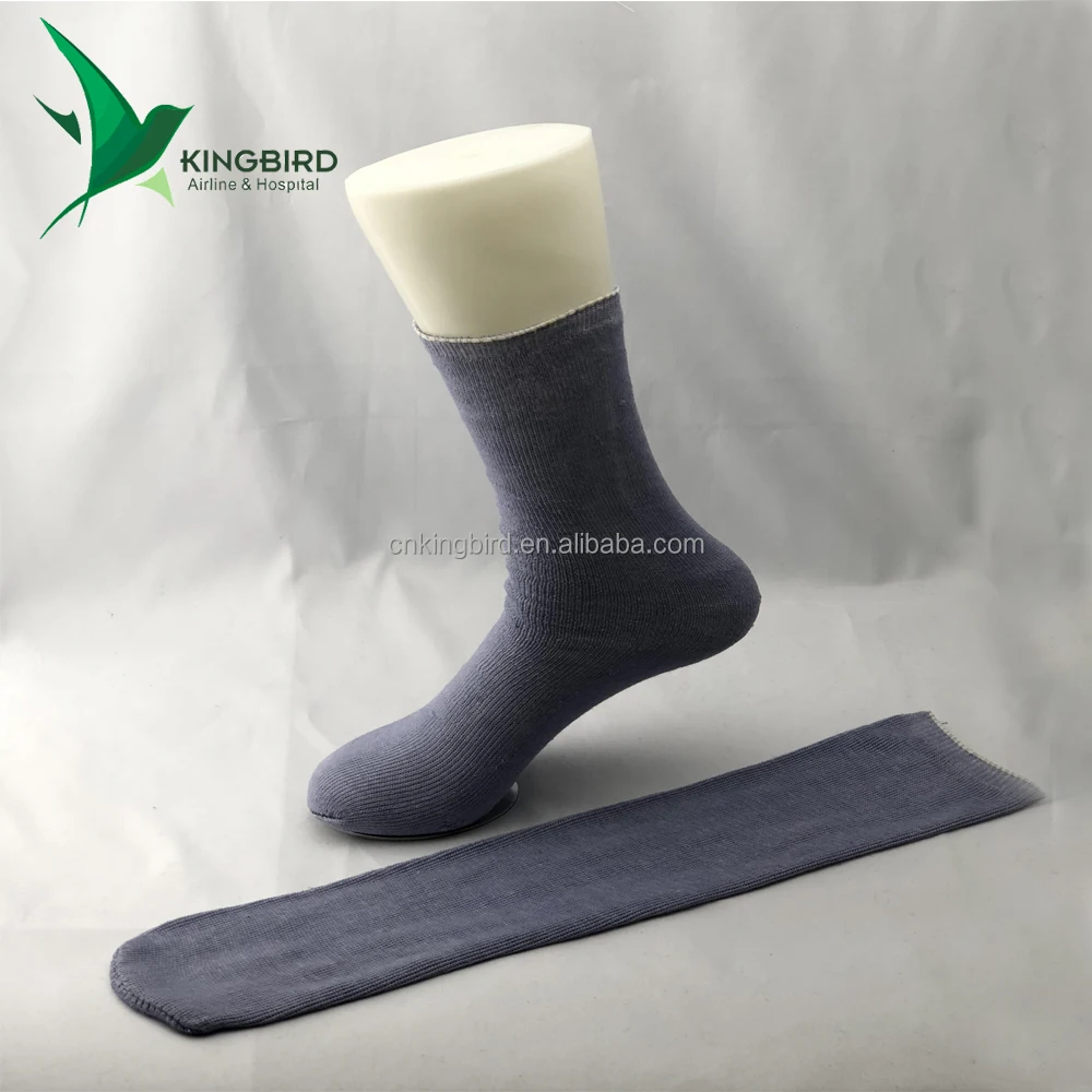 Airline Disposable Gray Polyester Custom Socks