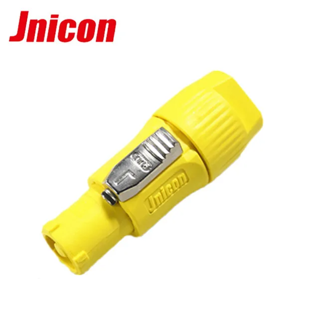Yellow 3 Pin IP44 waterproof power connector rohs standard