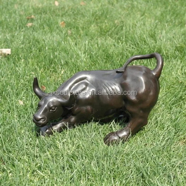 metal craft small size bronze wall street bull statue sculpture
