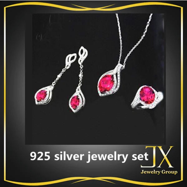 925 Мода набор серебряных украшений для женщин