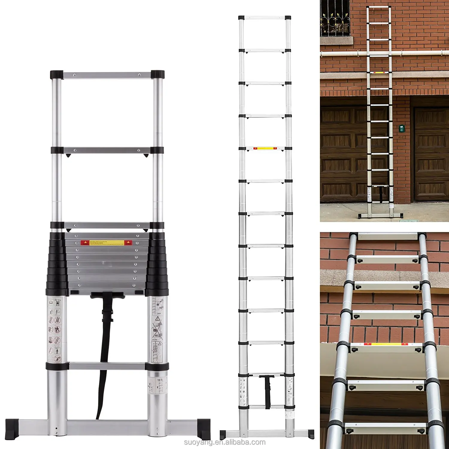 new design EN131-6 aluminium telescopic ladder/werner ladder/ladder parts