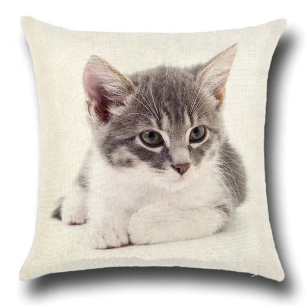 Home Decor Sofa Cushion Printed Cat Pattern Pillow Seat Square Cushion