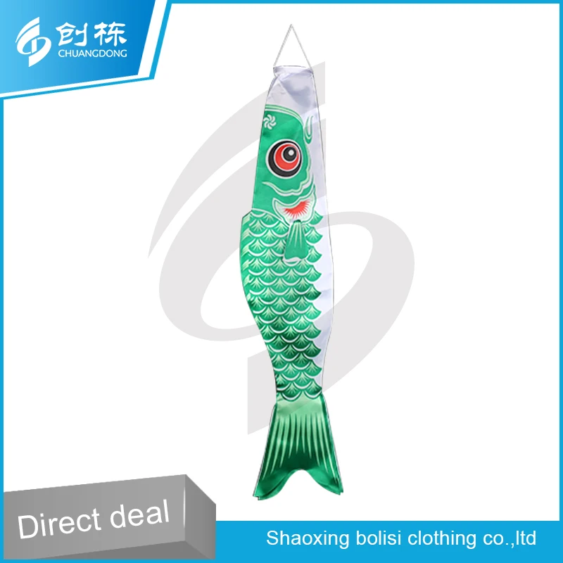 Новый дизайн красивый зеленый флаг рыба карп маленький windsocks