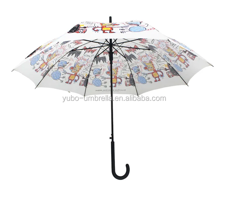 Standard Size 23 Inch Painting Umbrella Auto Pen Adult Umbrella with Printing Pattern