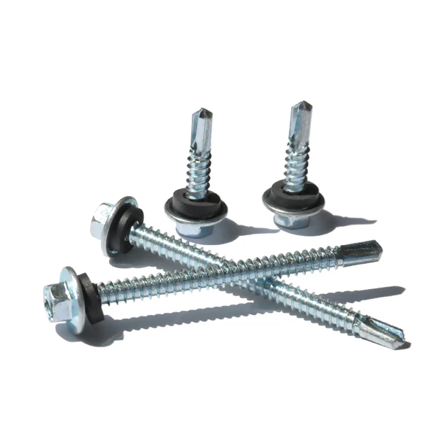 Hot sale carbon steel roofing galvanized self-drilling screw with black washer