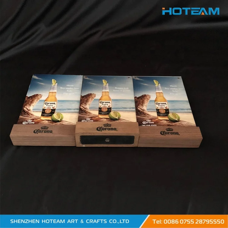 Cheap Corona Acrylic & Wood Magnet Table Talker Display Stand Menu Holder with Chalkboard