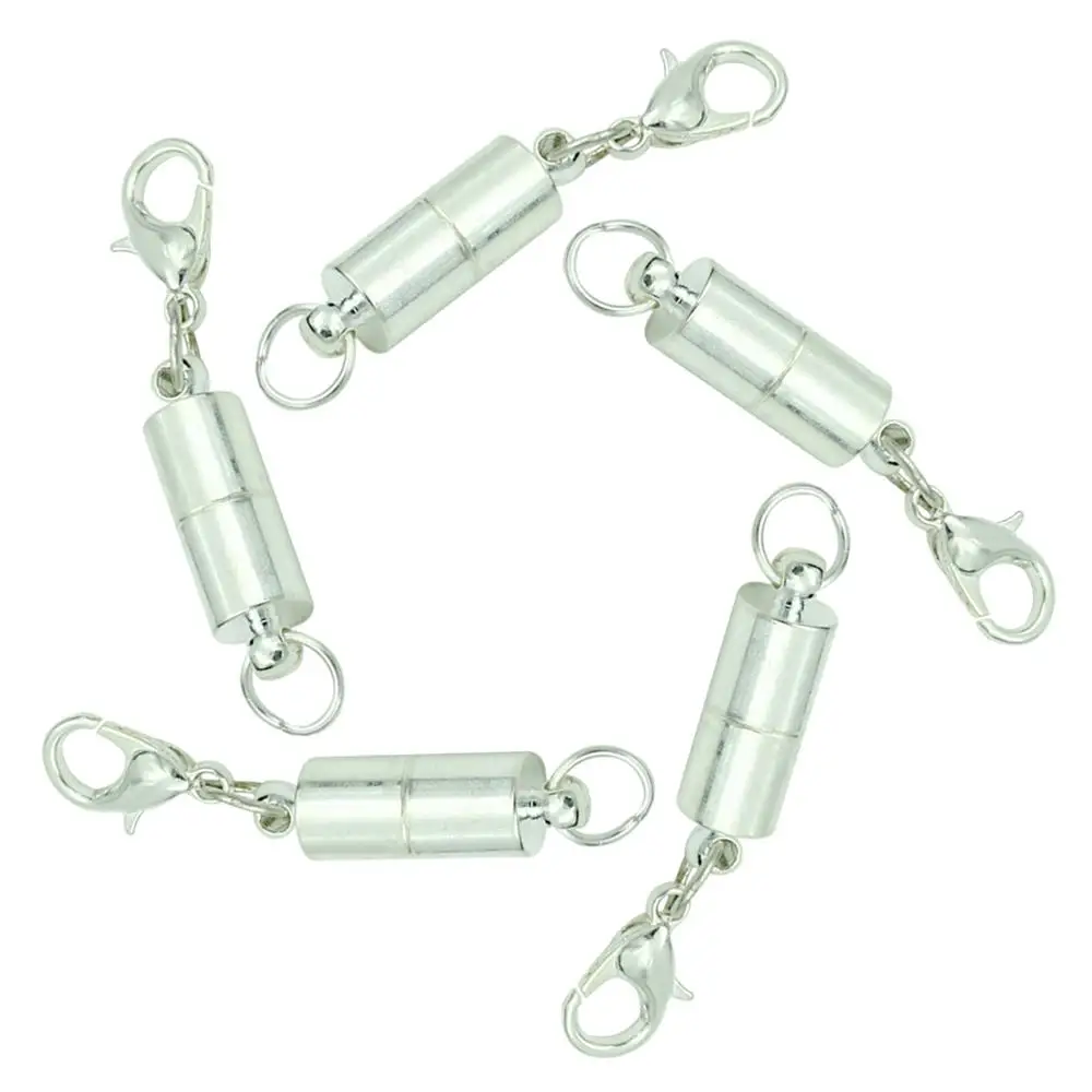 Hot sell 40mm  brass magnetic clasp with lobster clasp for leather bracelet chain