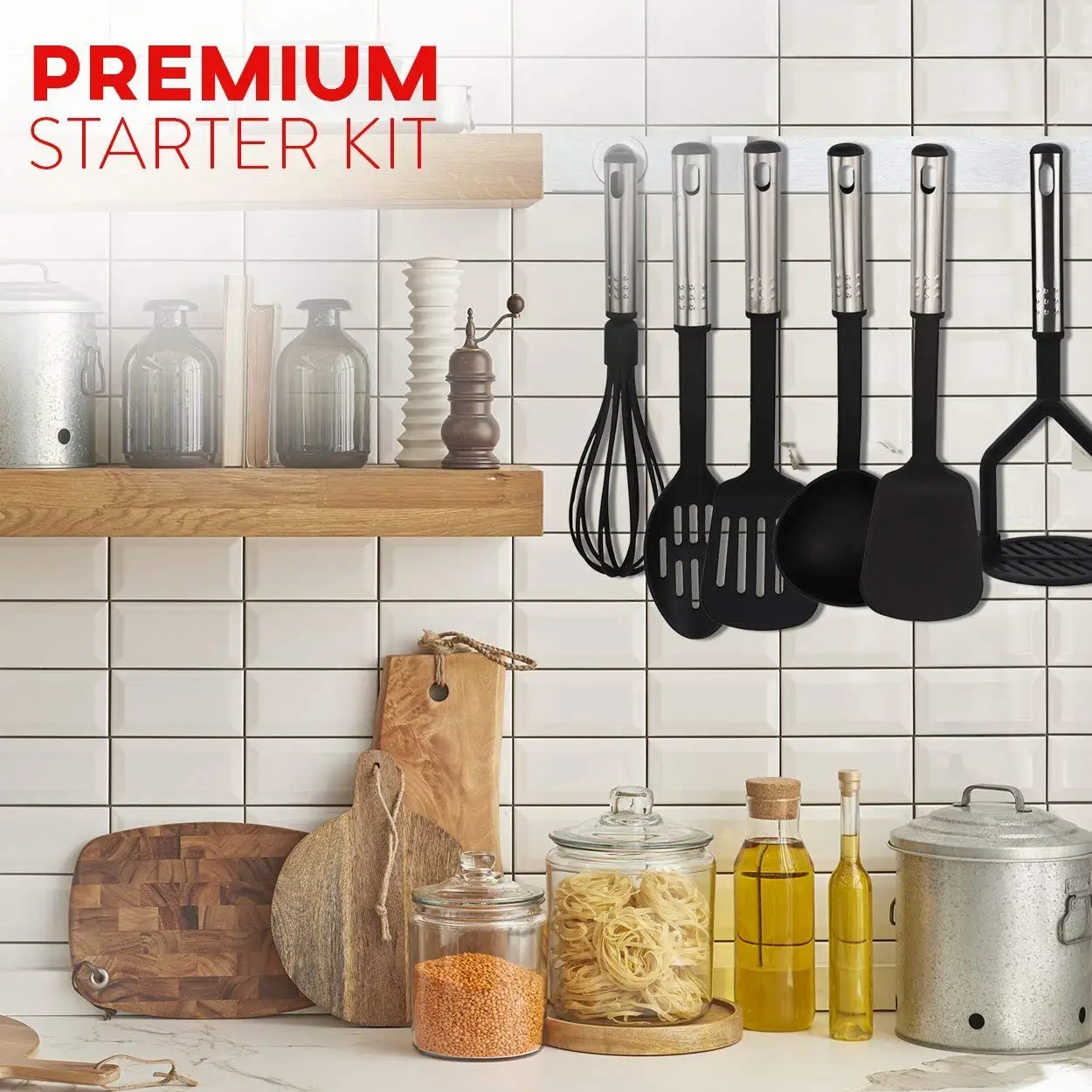 
Amazon nylon 42 pc stainless steel nonstick kitchen utensil set 
