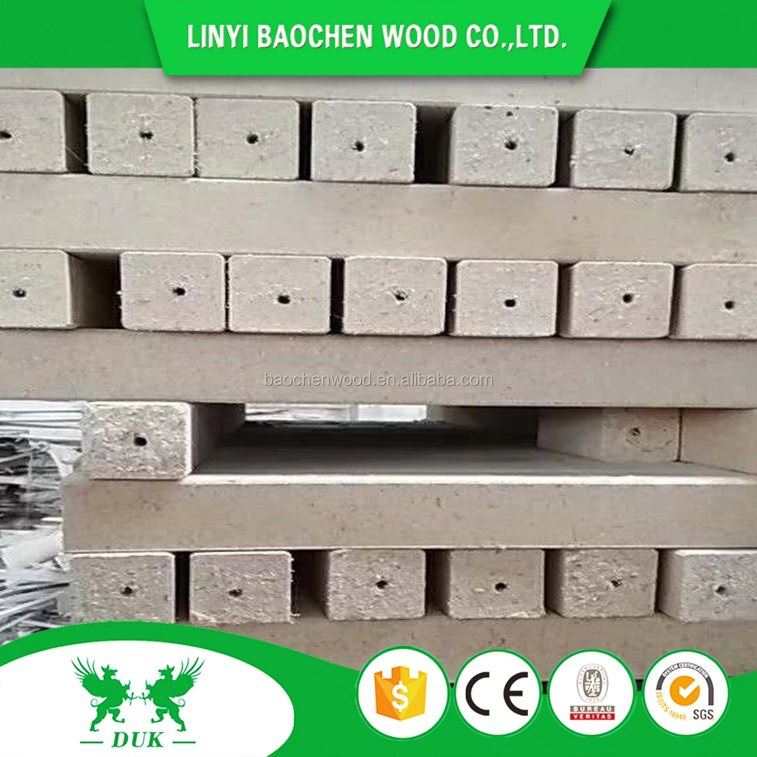 Linyi Manufacturing Compressed Hollow Wood Chipblock for Pallet foot