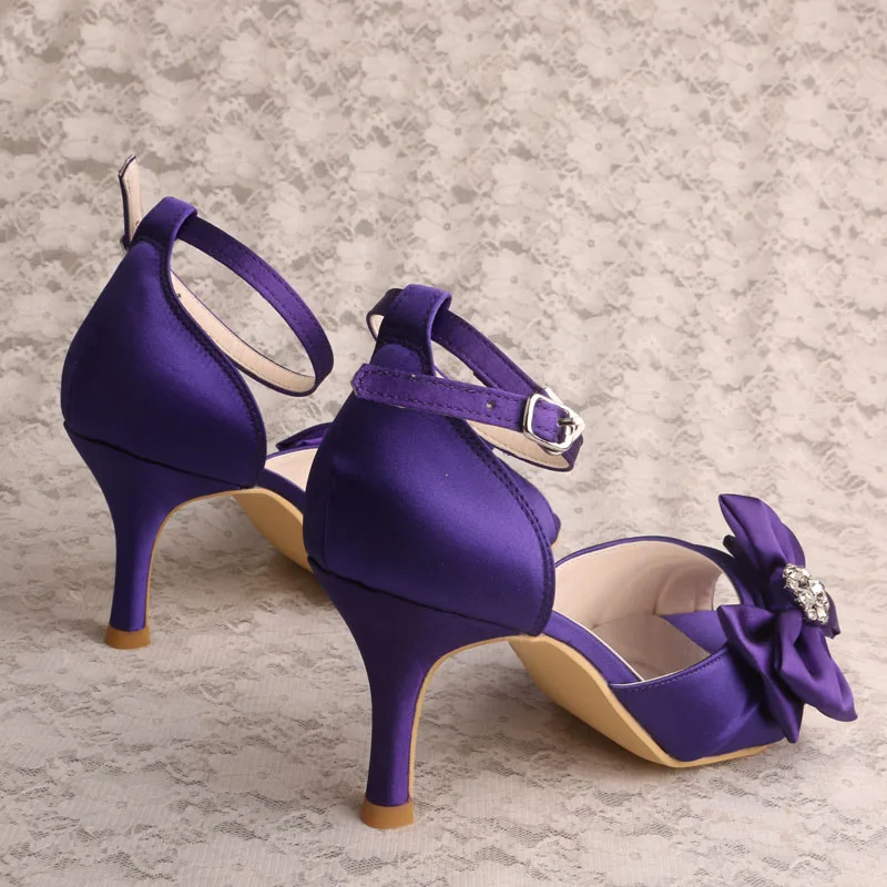 Purple Shoes Womens Wedding with Ankle Strap