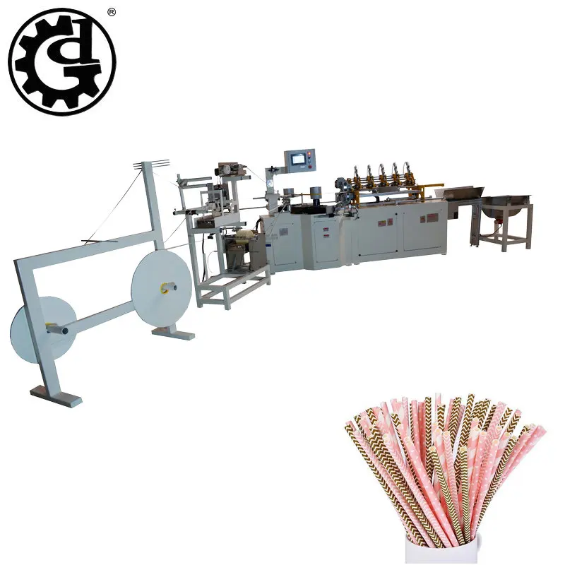 Automatic straw paper suction tube rewinding cutting machine