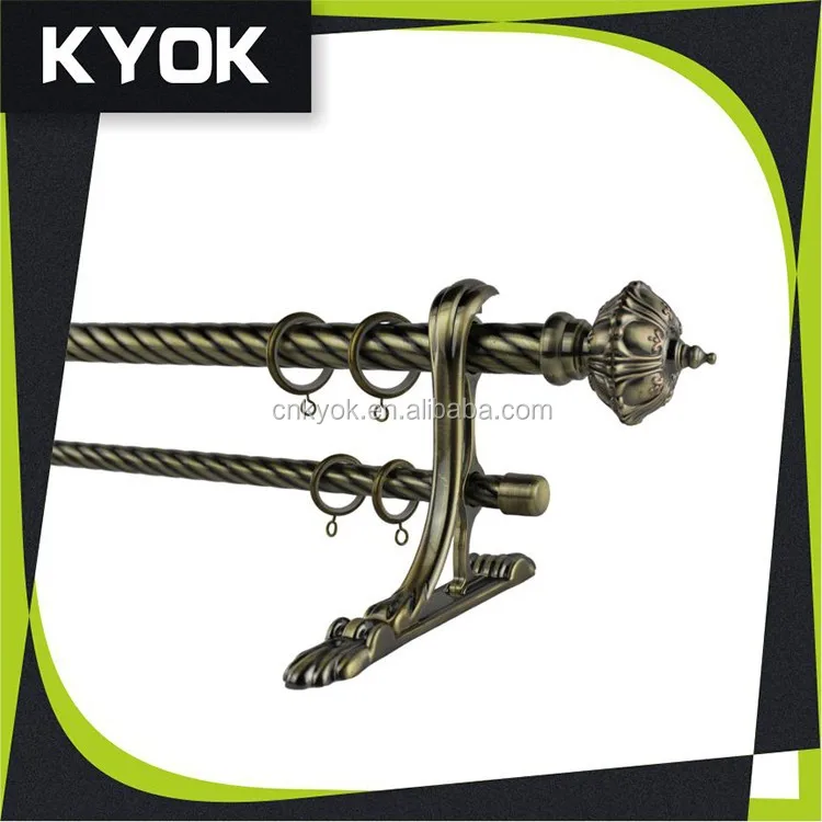 KYOK Beautiful Strong 0.6mm Tringle De Rideau, Swivel Metal Curtain Rods Set Whole Set Hot Selling Curtain Rod Aluminum