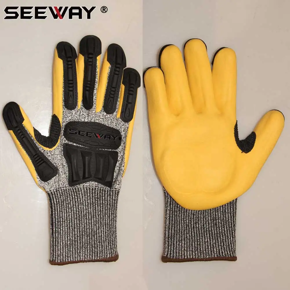 Heavy Duty TPR Anti Impact & Cut Resistant Oil Field Mechanic Gloves