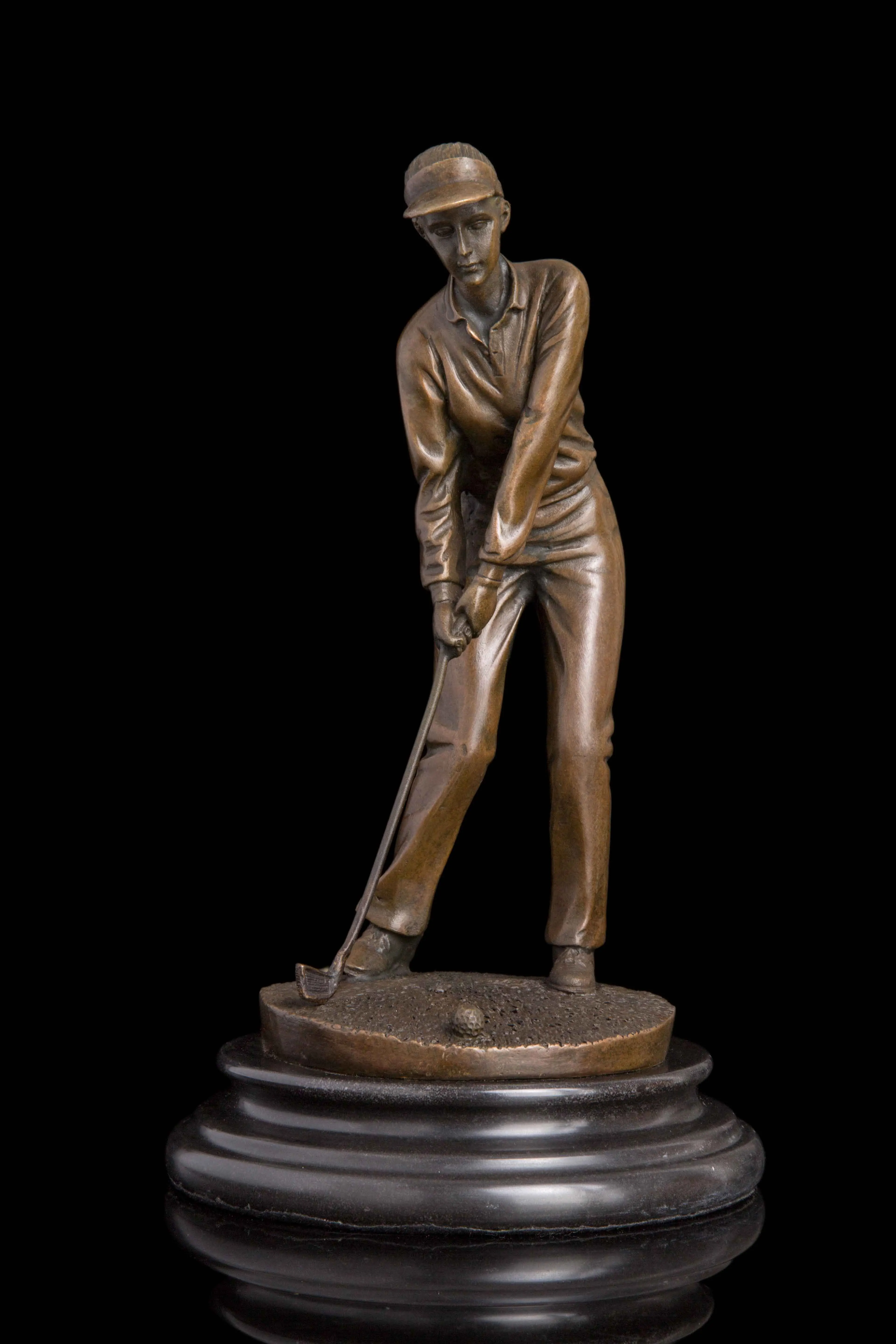 indoor home decoration bronze golfer statue