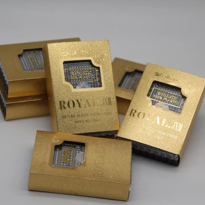 24K Gold Playing Cards Plastic Poker Game Deck Foil Pokers pack Magic Cards Waterproof Card Gift Collection Gambling Board Game